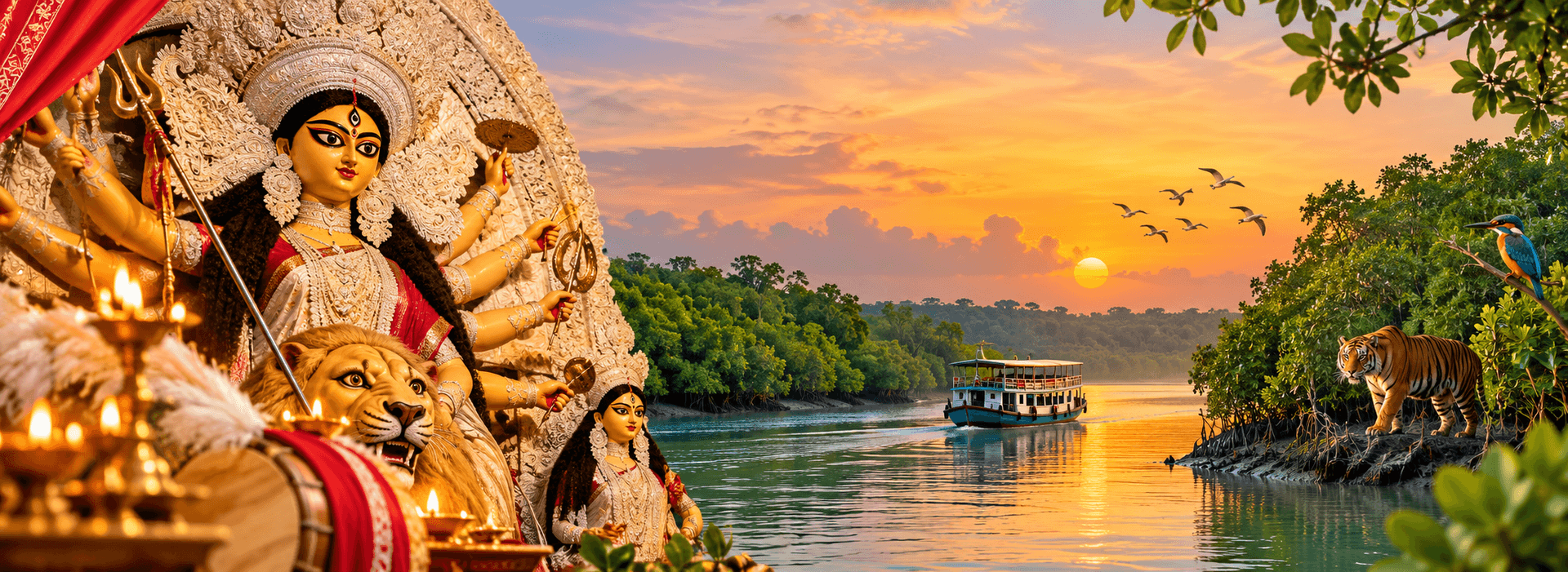 Sundarban Durga Puja River Sunset